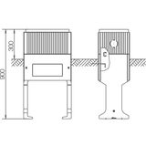 Embedded pedestal, CDC, building kit, size 00, 900 mm