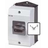 Changeoverswitches, T3, 32 A, surface mounting, 2 contact unit(s), Contacts: 4, 90 °, maintained, Without 0 (Off) position, 1-2, Design number 8221