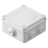 JUNCTION BOX WITH PLAIN QUICK FIXING LID - IP55 - INTERNAL DIMENSIONS 100X100X50 - WALLS WITH CABLE GLANDS - GWT960ºC - GREY RAL 7035