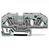 3-conductor through terminal block 6 mm² with test option gray