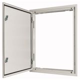 3-component flush-mounted door frame with door, double-bit lock, IP54, HxW=1560x600mm, white