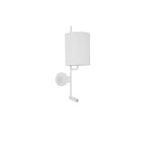 White Fabric Shade & White Aluminium Adjustable - Switch On/Off LED Samsung 3 Watt 210Lm 3000K LED E27 1x12 Watt 230 Volt IP20 Bulb Excluded D: 18 W: 29.6 H: 57.5 cm