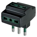 S17 multi-adaptor +3P17/11 outlets black