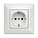 Socket outlet, complete, cage clamps, white