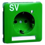 Wcd 1-voudig, ra, 32 mm inb.diepte,groen met opdruk SV, LED