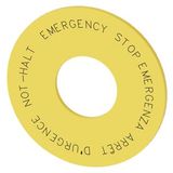Washer for EMERGENCY STOP, yellow, ...