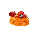 'CEE-polyurethane cable extension 16A, 11Kw 10m H07BQ-F 5G2,5 orange with phase inverter plug'