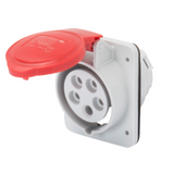 10° ANGLED FLUSH-MOUNTING SOCKET-OUTLET HP - IP44/IP54 - 3P+N+E 32A 380V/440V 50HZ/60HZ - RED - 3H - SCREW WIRING