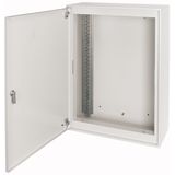 Surface-mount service distribution board with three-point turn-lock, fire-resistant, W 600 mm H 1260 mm, white