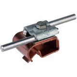 Bimetallic gutter clamp, Cu-St/tZn with double cleat for Rd 8-10mm