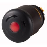 HALT/STOP-Button, RMQ-Titan, Mushroom-shaped, 38 mm, Illuminated with LED element, Turn-to-release function, Black, yellow, RAL 9005