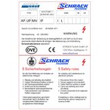 Type label Modul 2000 with the 5 safety rules