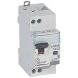 Differential circuit breaker DX³4500 high inlet and low outlet screw U+N 230V~ - 6A typeAC 30mA - curve C - 2 modules