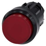 Illuminated pushbutton, 22 mm, round, plastic, red, pushbutton, raised momentary contact type, with laser labeling, upper case