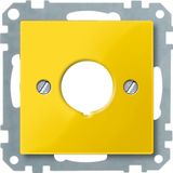 Central plate for emergency stop switch, yellow, System M