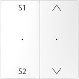 Rockers for button module 2-fold (scene 1/2, up/down), lotus white, system design