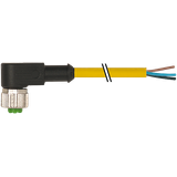 M12 female 90° A-cod. with cable PUR 4x0.34 ye UL/CSA+drag ch. 7.5m