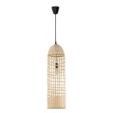 Natural Rattan  Black Fabric Wire & Base  LED E27 1x12 Watt 230 Volt  IP20 Bulb Excluded   D: 20 H1: 76 H2: 250 cm Adjustable height