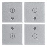 Four half-buttons 1M I/O symbols Silver