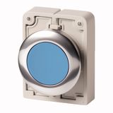 Pushbutton, RMQ-Titan, Flat, maintained, Blue, Blank, Metal bezel