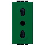 socket 2P+E 10/16A green