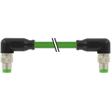 M8 male 90° / M8 male 90° A PUR 1x4xAWG26 shielded gn+dragch 5m