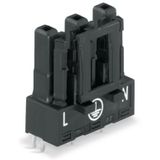 Socket for PCBs straight 3-pole black