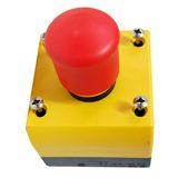 Compl. enclosure,  `Emergency OFFï Mushroom button, 1NO+1NC