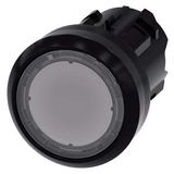 Illuminated pushbutton, 22 mm, round, plastic, clear, pushbutton, flat moment...