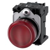 Indicator light, 22 mm, round, plastic, red, lens, smooth, with holder, LED module, with integrated LED 24 V  3SU1102-6AA20-1AA0-Z Y10