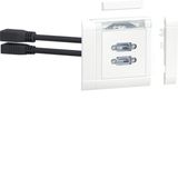 Multimedia-Connection Set DisplayPort+HDMI front mounting traffic whit