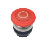 Mushroom actuator, RMQ-Titan, Mushroom, maintained, Mushroom red, red, inscribed, Bezel: titanium