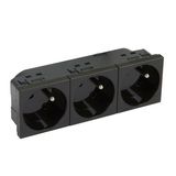 MOSAIC MULTI SUPPORT 3X2P+E FB PREWIRED 6 MODULES INCLINED 45 BLACK SOCKET