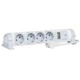 Multi-outlet extension for comfort/safety - 4x2P+E + indicator - 1.5 m cord