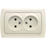 Carmen Beige Two Gang Socket