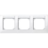 M-PLAN frame, can be labeled three times, horizontal installation, polar white glossy