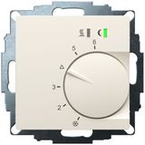 UP room controller, RAL1013 matt 55x55, 5-30C, AC 230V, triac output, switchable 5 actuators each 3W, change-over input, TA 3.5K, LED displays