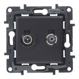 TV-R-SAT SOCKET THROUGH-WIRING BLACK