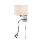 Hotel wall lamp with reading light E14 + LED white