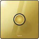 Synergy Sleek 1 Gang 2 Way 5W-300W Push On/Off Rotary Universal Dimmer Gold