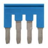 Short bar for terminal blocks 4 mm² push-in plus models, 4 poles, blue