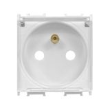 Socket white earthed pin, higher prot. cover, trans. lid,16A