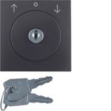 Centre plate lock key switch blinds Berker B.3/B.7 anthracite, matt