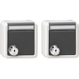 set 2x SCHUKO HC lock id.lock + in.sp. WP SM grey