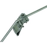 Gutter clamp StSt f. bead 13-25mm with two-screw cleat for Rd 7-10mm