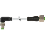 M8 male 90° / M12 female 0° A-cod. PUR 3x0.25 gy UL/CSA+drag ch. 3m