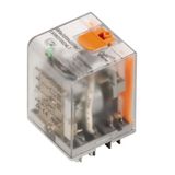 Power relay, 12 V DC, Green LED, 1 NO contact and 1 NC contact with bl