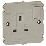 Arteor™ - Double pole socket outlet - BS 1363:2 - 13 A- 2P+E switched- 1-gang - Champagne