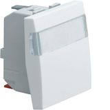 Switch with return, label holder, 10A, 230V, white, 2M QC