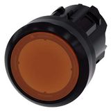 Illuminated pushbutton, 22 mm, round, plastic, amber, pushbutton, flat momentary…3SU1001-0AB00-0AA0-Z Y10